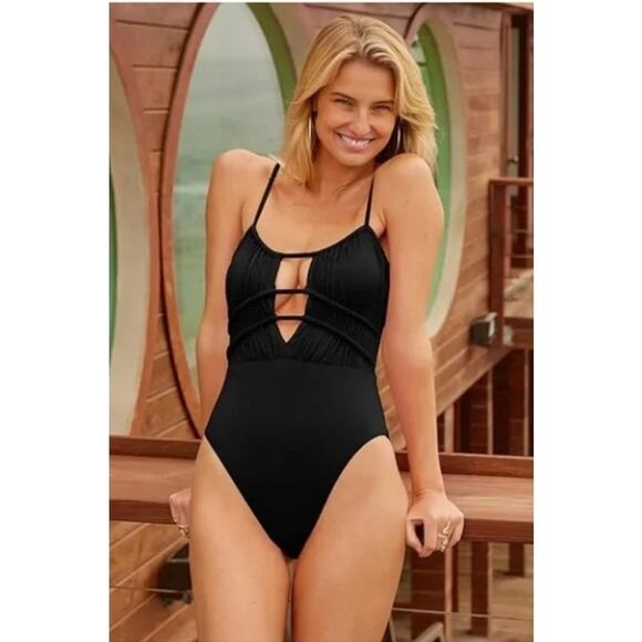 Becca Color Code Santorini One-Piece Swimsuit in Black – NWT! Size Large - Picture 7 of 8